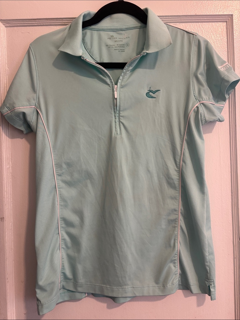 Peter Millar Women's Light Aqua Performance Swim Polo